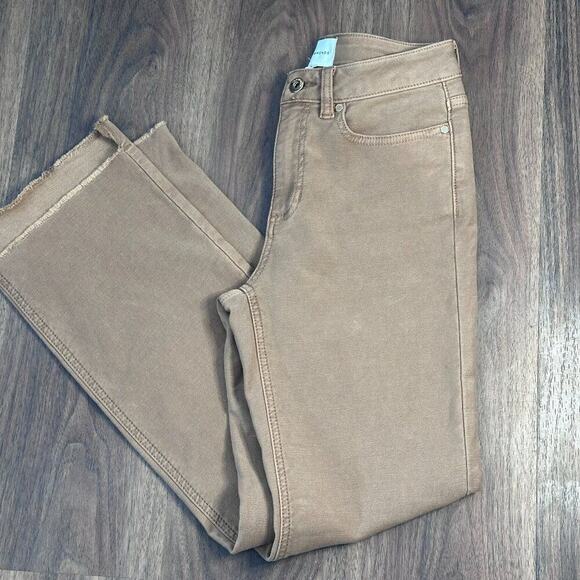 7 Diamonds Flare Pants High Waist Camel Kick Flare 26 Raw-Hem Premium Stretch - Picture 1 of 8